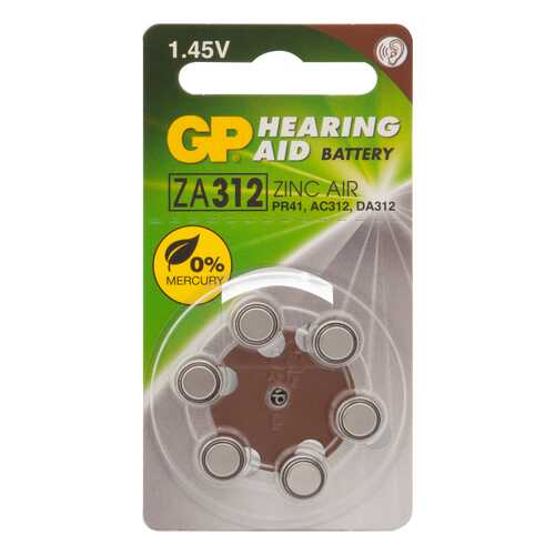 Батарейка GP Hearing Aid ZA312 6 шт в Корпорация Центр